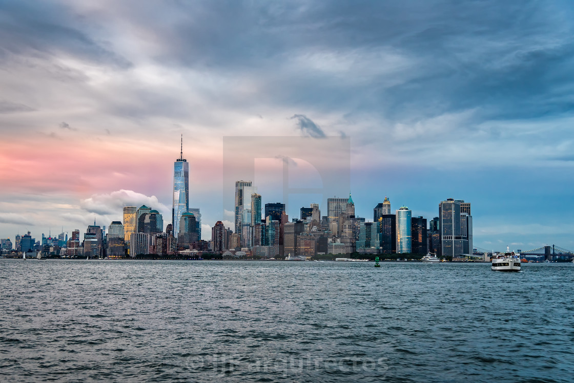 "Skyline and waterfront of New York City" stock image