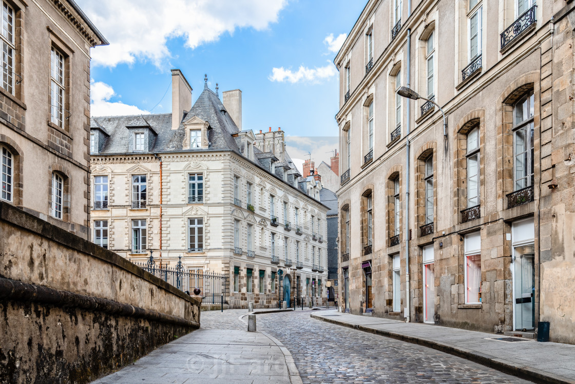 "Scenic view of the town of Rennes in France" stock image