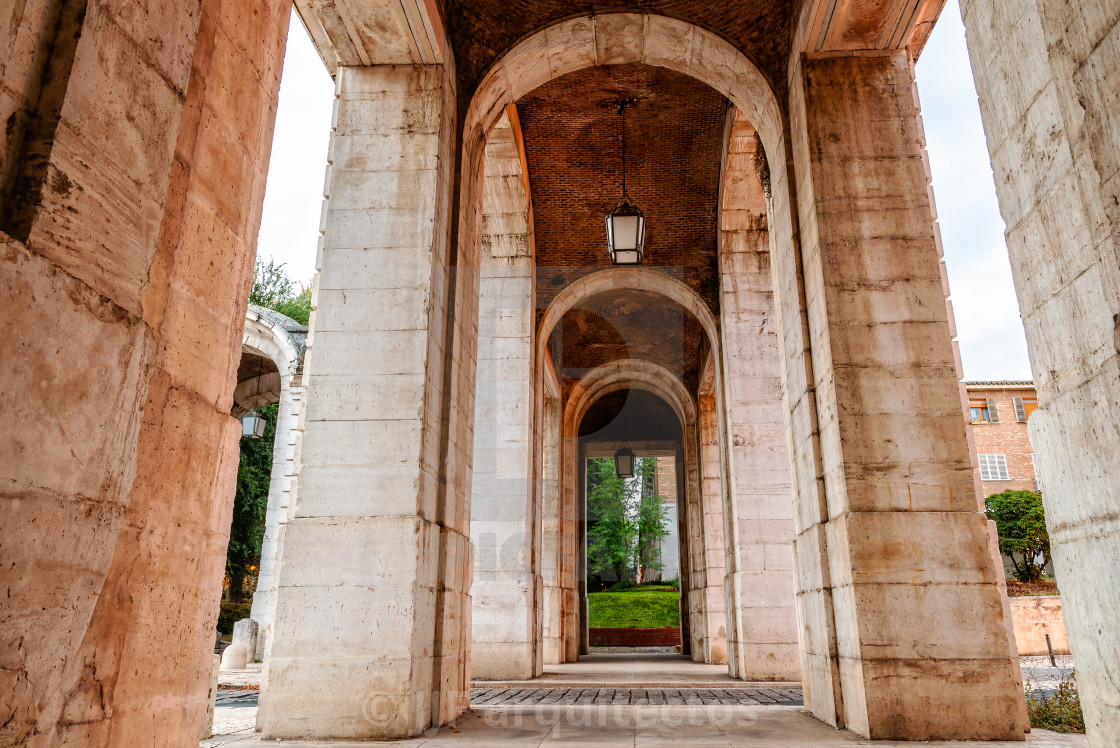 "Arcade in Royal Palace of Aranjuez in Madrid" stock image