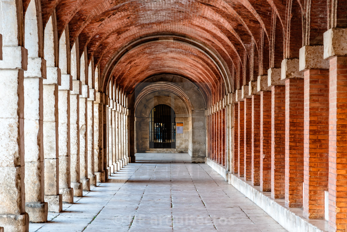 "Arcade in Royal Palace of Aranjuez in Madrid" stock image