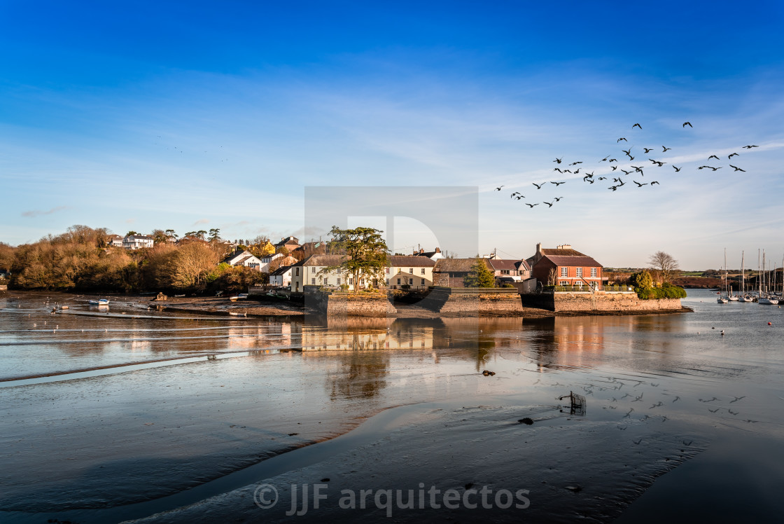 "Scenic view of the harbor of Kinsale in Ireland" stock image