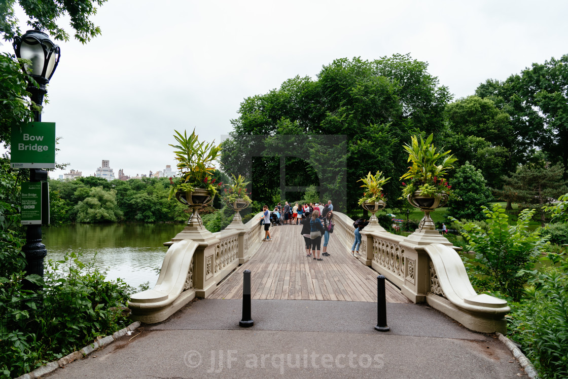 "Bow Bridge in Central Park in New York City" stock image