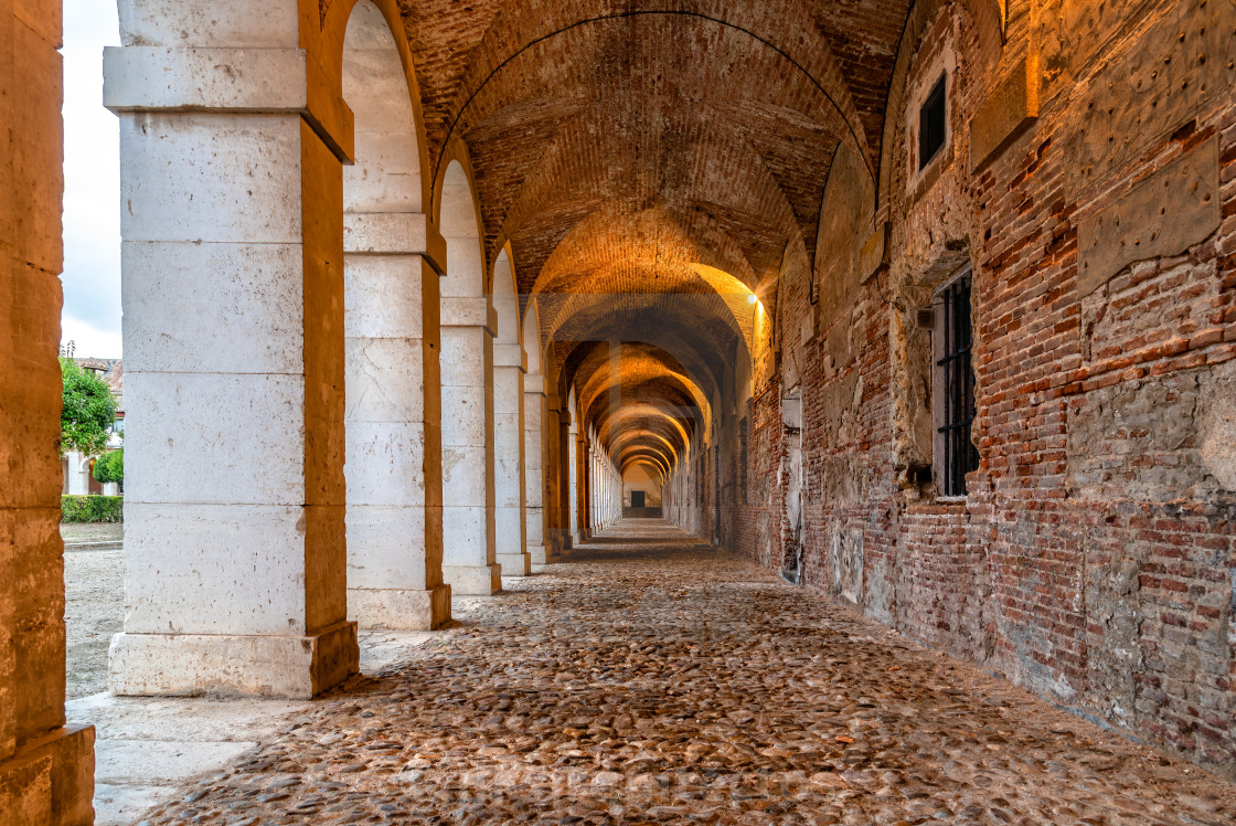 "Arcade in Royal Palace of Aranjuez in Madrid" stock image