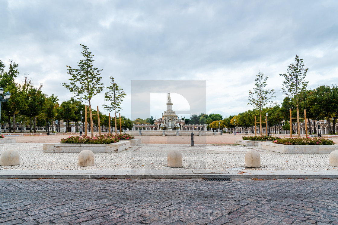 "Scenic view of Mariblanca Square in Aranjuez" stock image