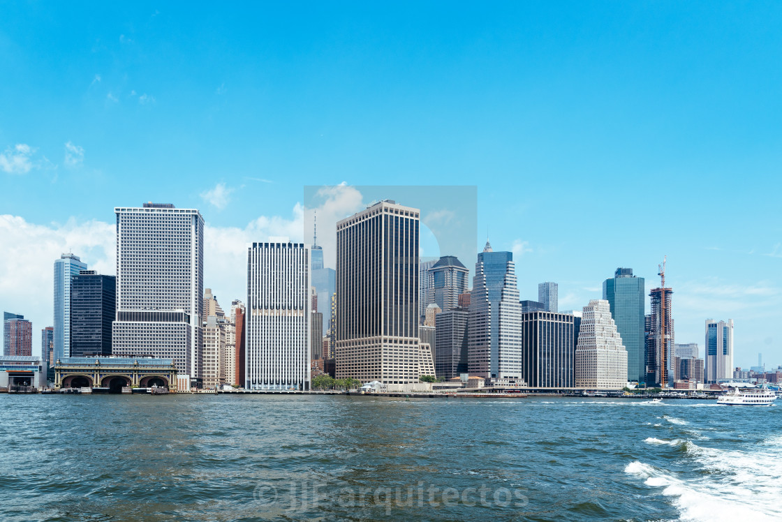 "Skyline of Downtown of Manhattan in New York" stock image