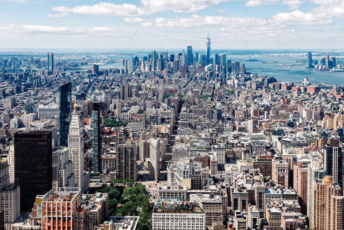 "Aerial view of Manhattan in New York" stock image