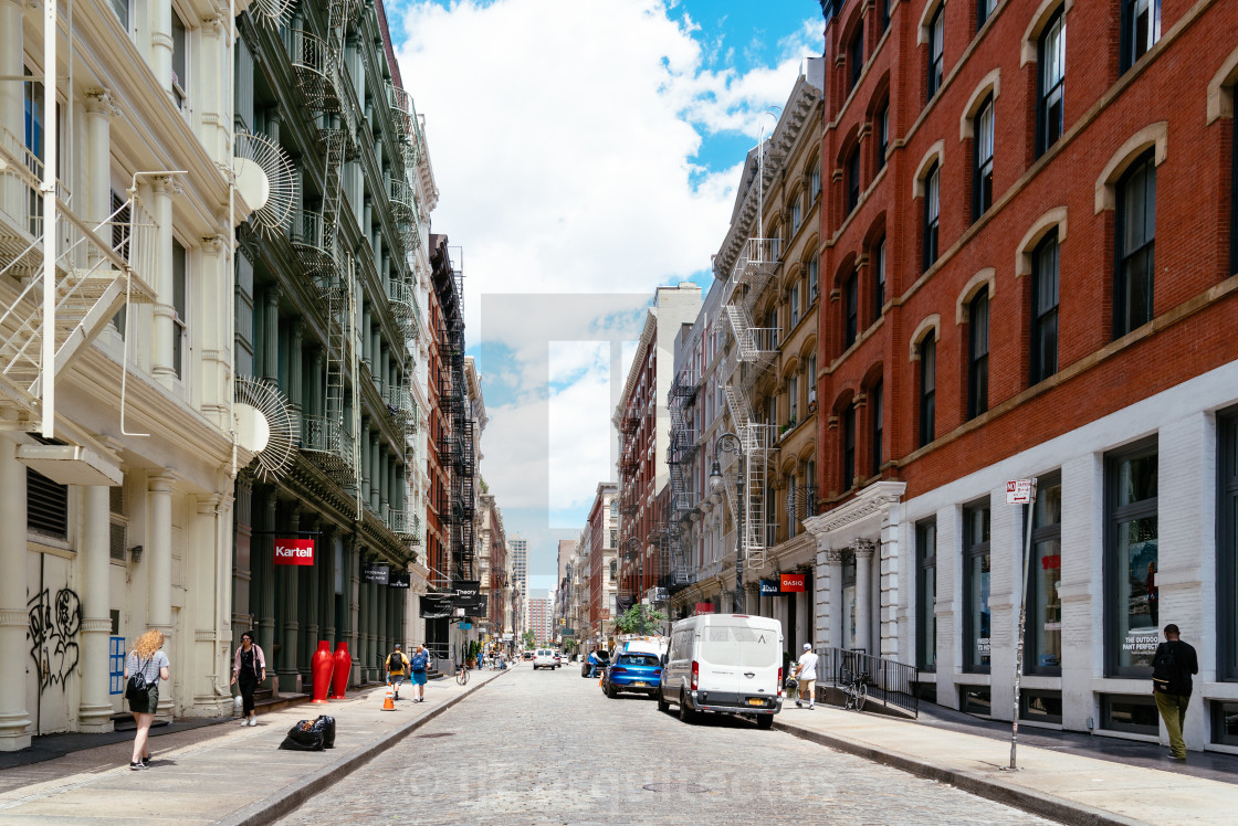 "Typical street in Soho in New York" stock image