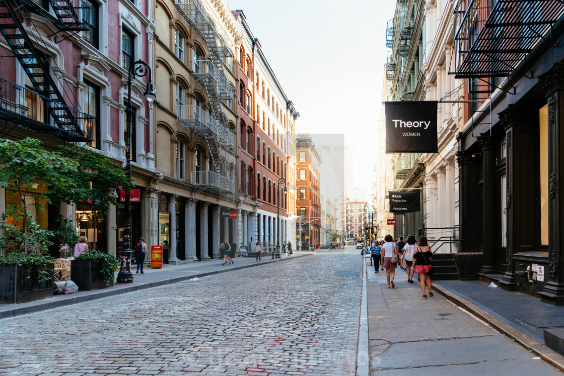 "Typical street in Soho in New York" stock image