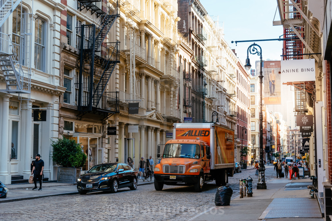 "Typical street in Soho in New York" stock image