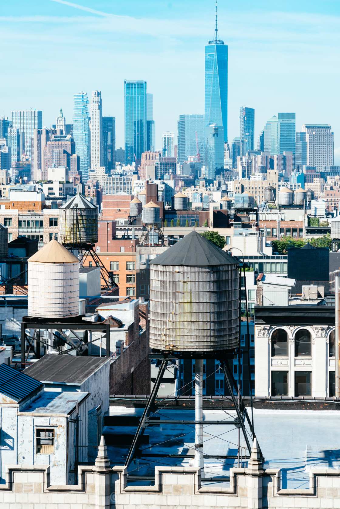 "High angle view of the skyline of Manhattan" stock image