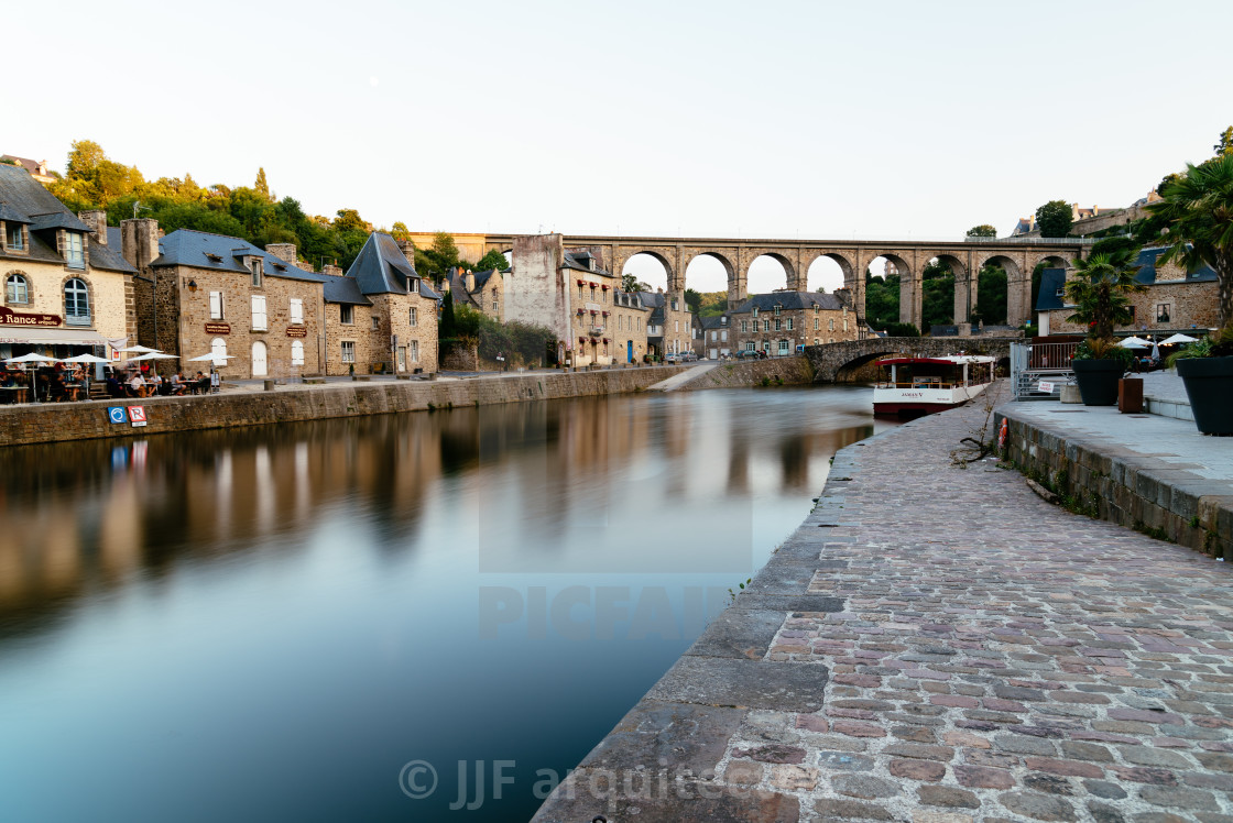 "View of the habour of the city of Dinan" stock image