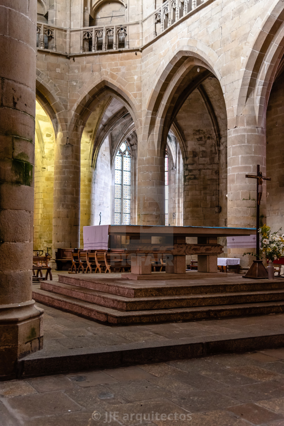 "Interior view of church of Saint Malo in Dinan" stock image