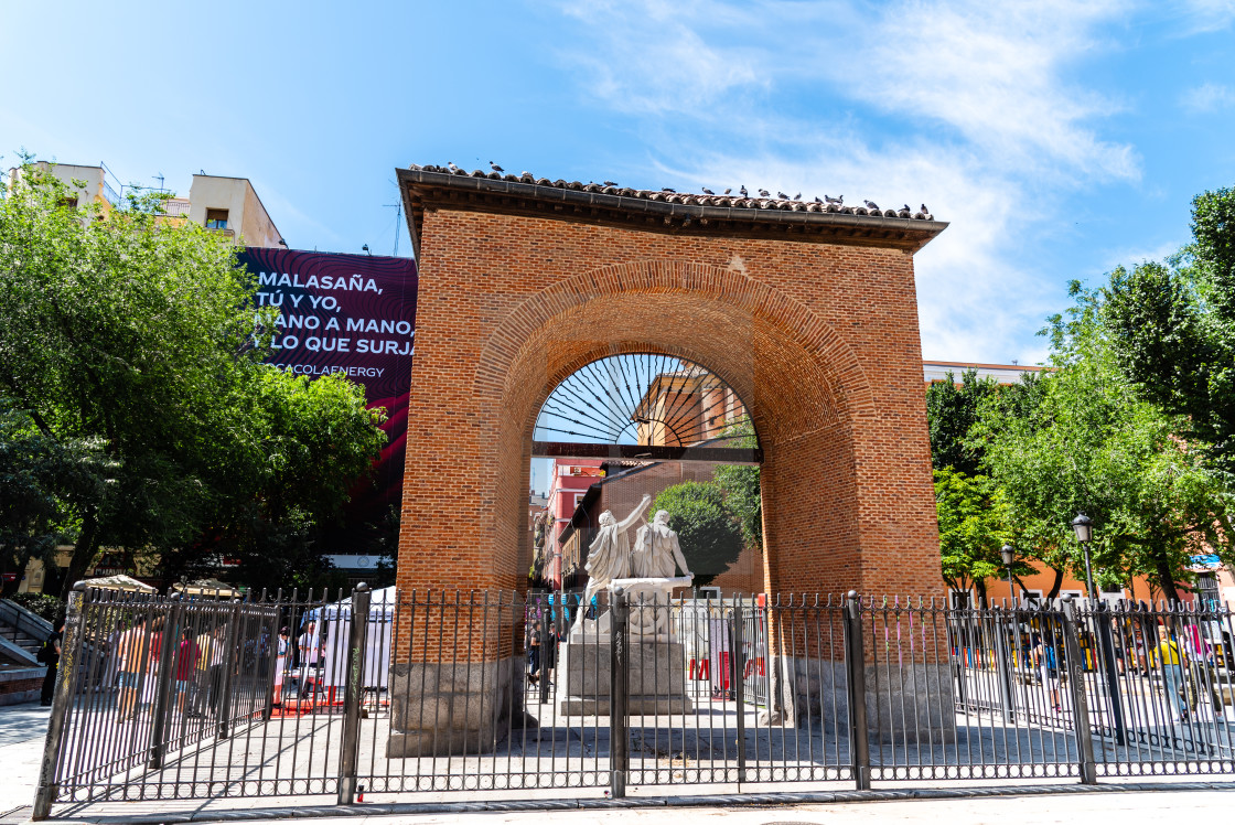 "Dos de Mayo Square in Malasana district in Madrid" stock image