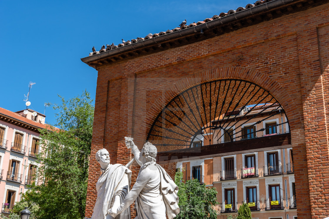 "Dos de Mayo Square in Malasana district in Madrid" stock image