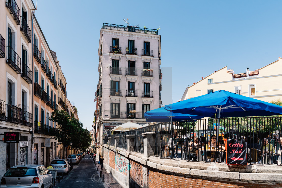 "Cityscape of Malasana district in Madrid" stock image