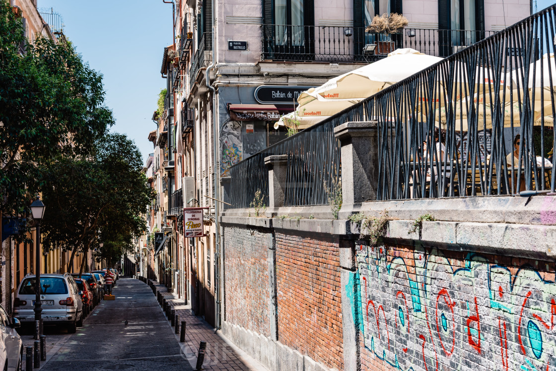 "Cityscape of Malasana district in Madrid" stock image