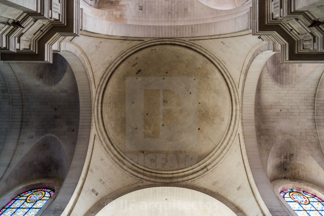 "Interior view of the domeof La Rochelle Cathedral" stock image