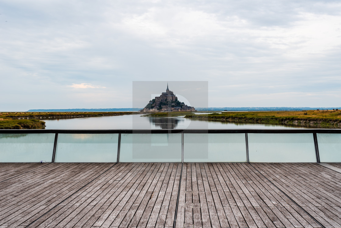 "View of Mont Saint Michel against sky" stock image