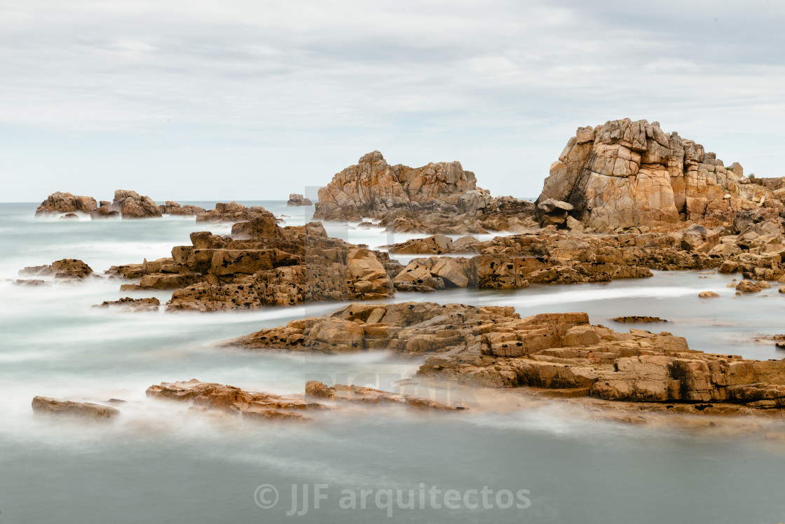 "Rock formation against sky in the coast" stock image