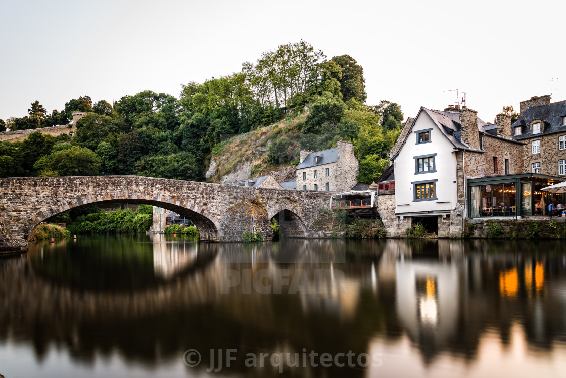 "View of the habour of the city of Dinan" stock image