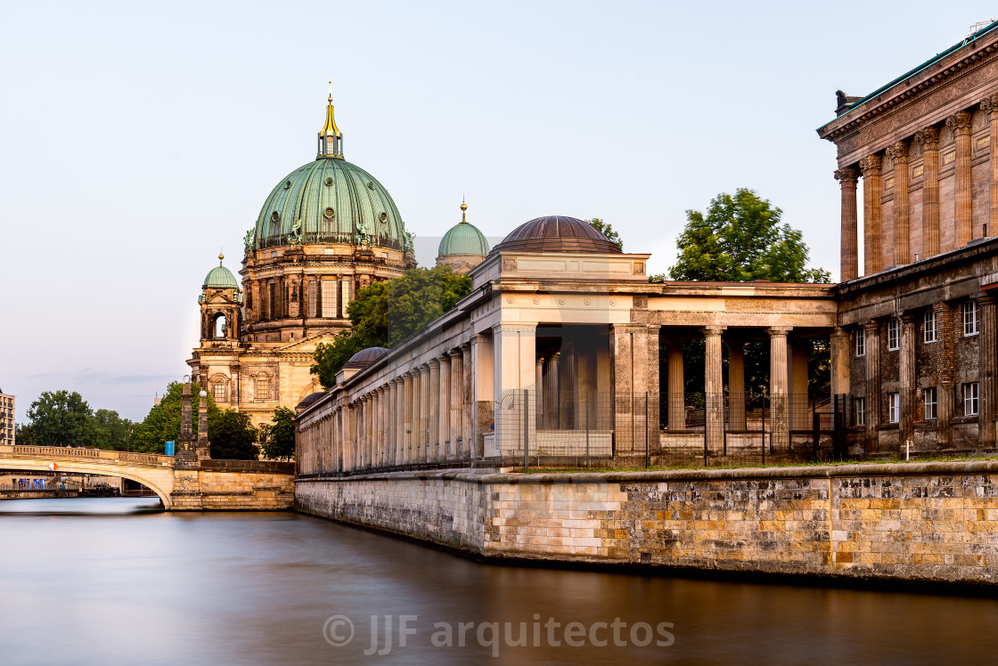 "Scenic view of Spree river and Berlin Cathedral in Berlin" stock image