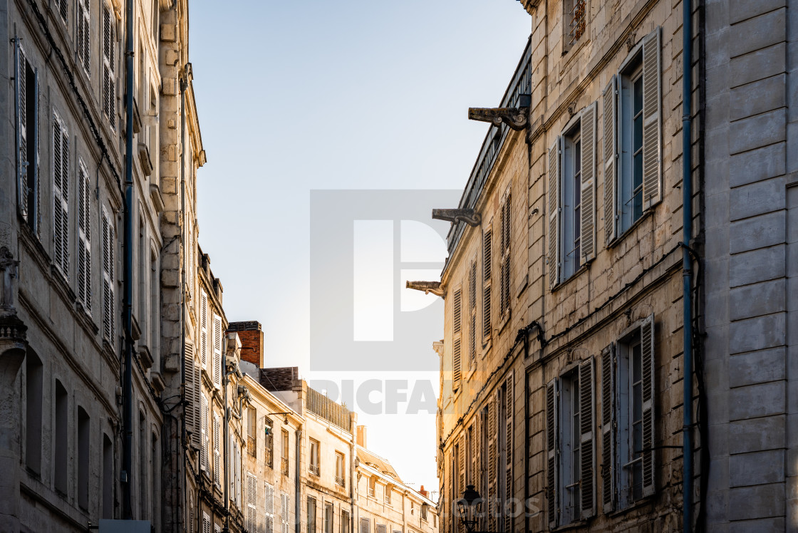 "Decadent old residential buildings in European city" stock image