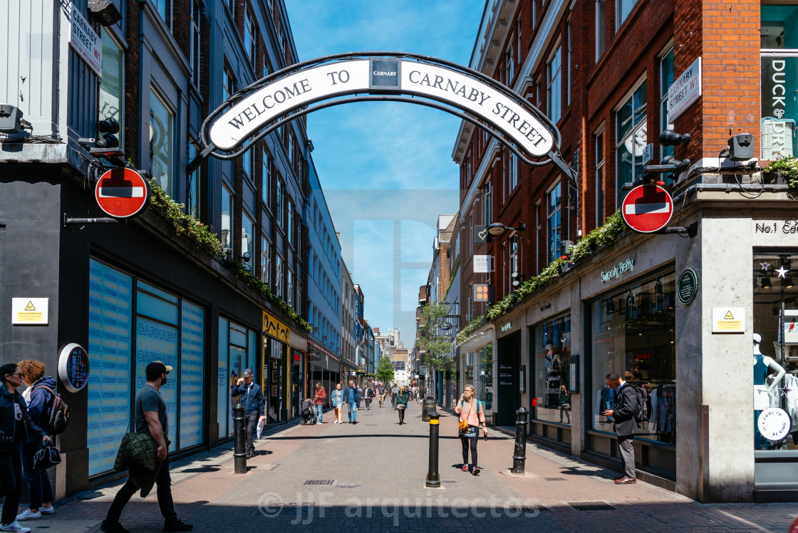 View of Carnaby Street. It is a pedestrianised shopping street in Soho in  London - License, download or print for £15.00 | Photos | Picfair