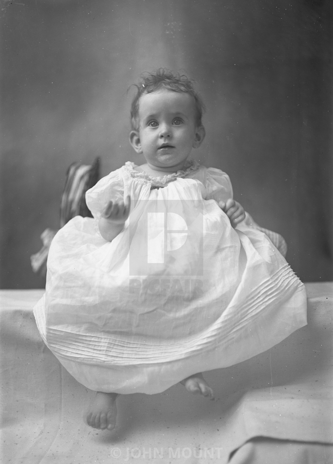 "VINTAGE BABY PORTRAIT" by JOHN MOUNT - £20.00 "VINTAGE BABY PORTRAIT" stock image