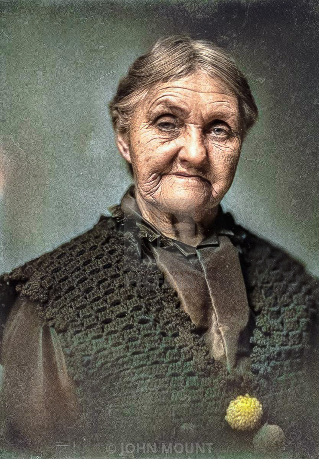 "VINTAGE PORTRAIT OF OLDER WOMAN" by JOHN MOUNT - £20.00 "VINTAGE PORTRAIT OF OLDER WOMAN" stock image