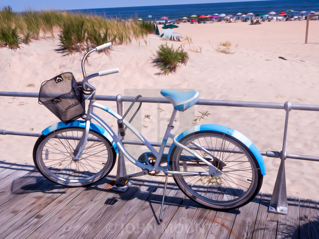 "BEACH CRUISER" by JOHN MOUNT - £20.00 "BEACH CRUISER" stock image