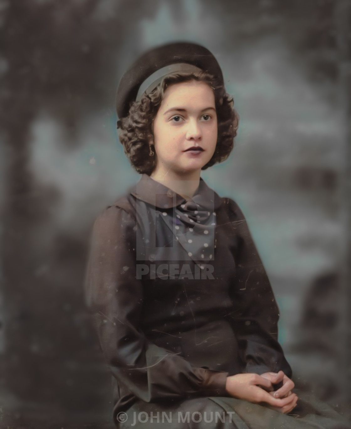 "VINTAGE PORTRAIT" by JOHN MOUNT - £20.00 "VINTAGE PORTRAIT" stock image