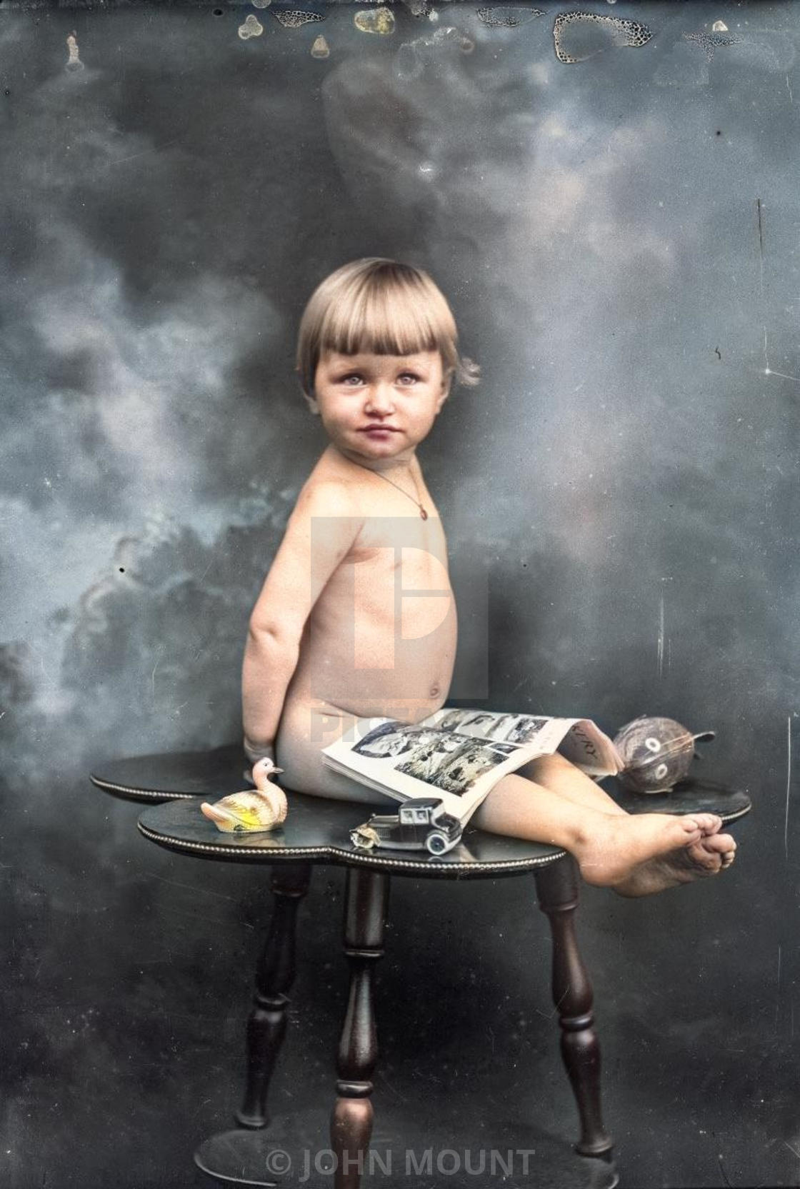 "VINTAGE BABY PORTAIT" by JOHN MOUNT - £20.00 "VINTAGE BABY PORTAIT" stock image