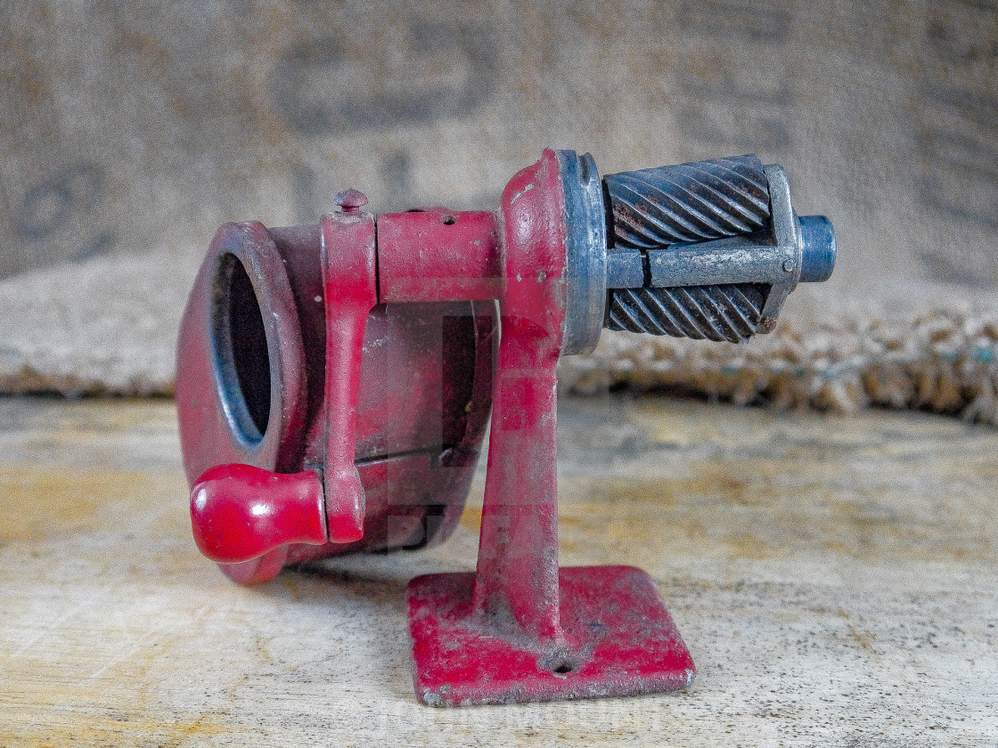 "STILL LIFE - VINTAGE PENCIL SHARPENER" by JOHN MOUNT - £20.00 "STILL LIFE - VINTAGE PENCIL SHARPENER" stock image