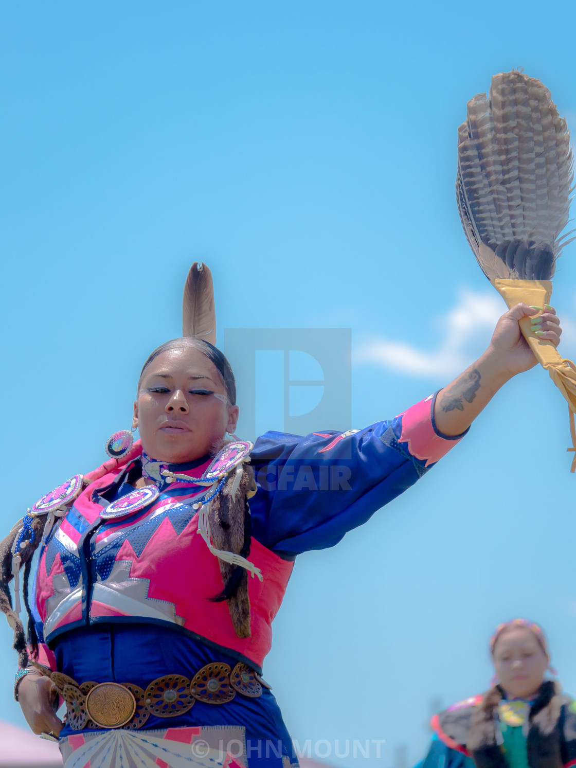 "NATIVE AMERICAN POW WOW" by JOHN MOUNT - £20.00 "NATIVE AMERICAN POW WOW" stock image