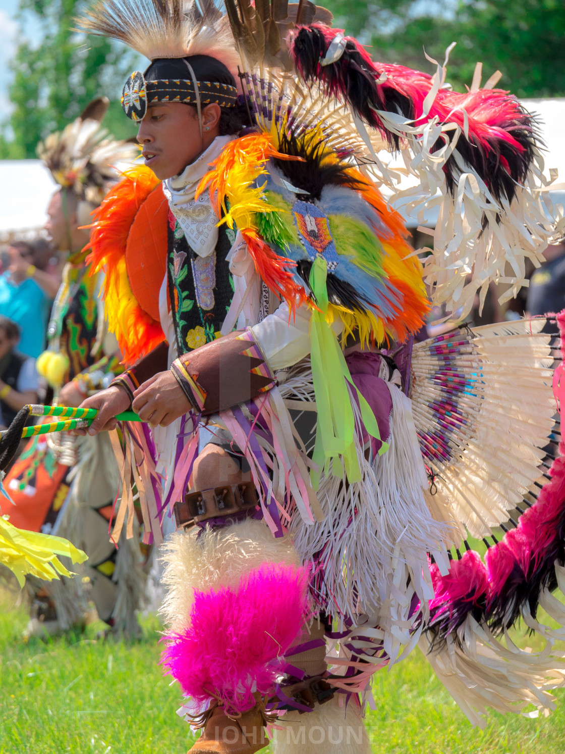 "NATIVE AMERICAN POW WOW" by JOHN MOUNT - £20.00 "NATIVE AMERICAN POW WOW" stock image