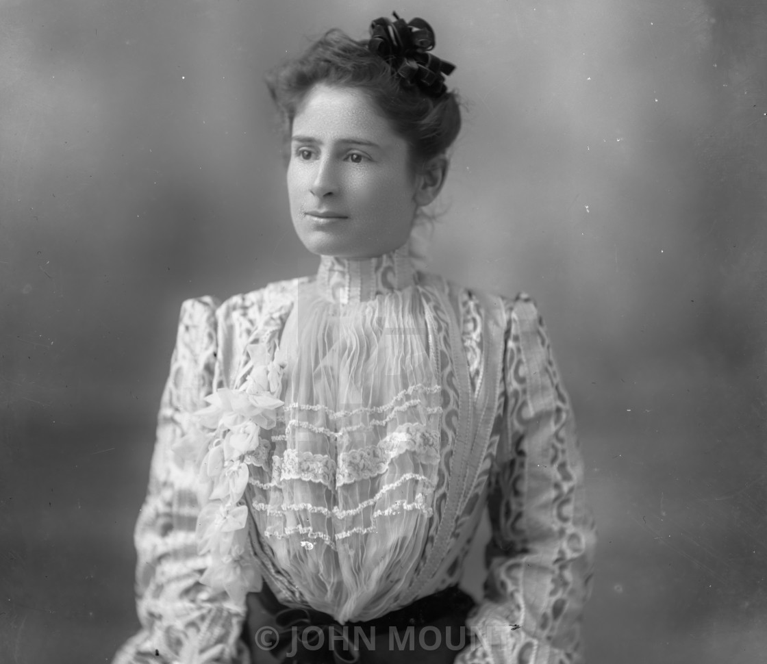"Antique portrait of elegant young woman" by JOHN MOUNT - £20.00 "Antique portrait of elegant young woman" stock image