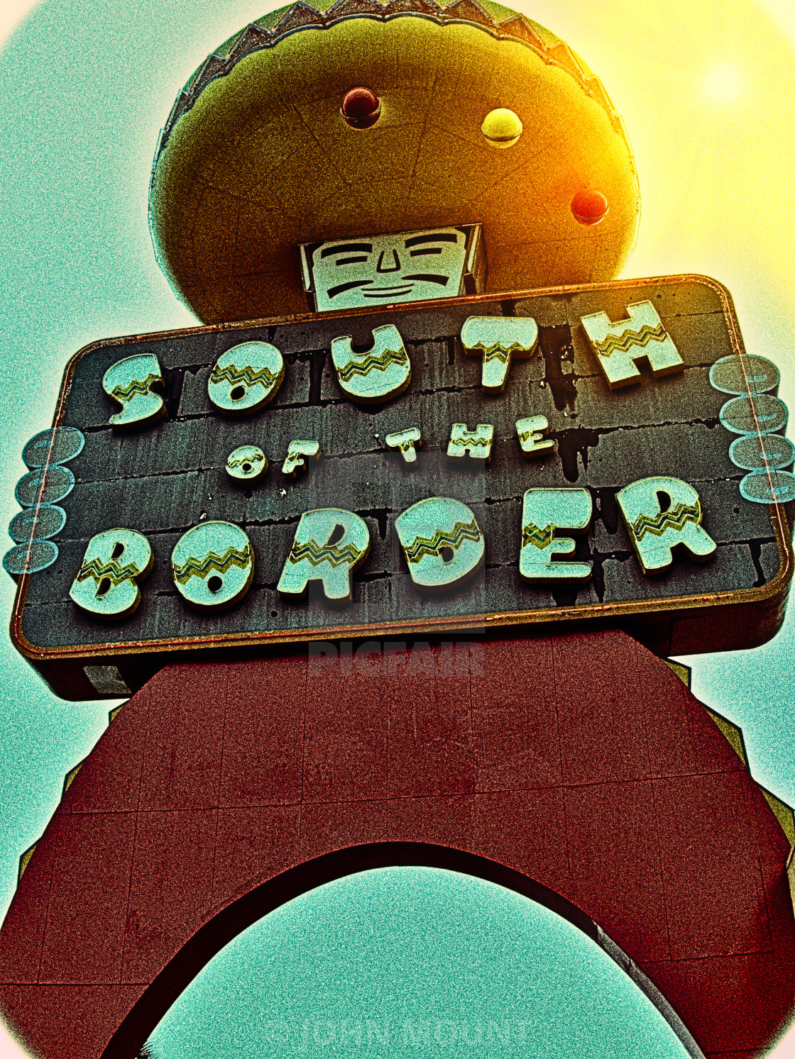"South of the Border sign" by JOHN MOUNT - £20.00 "South of the Border sign" stock image