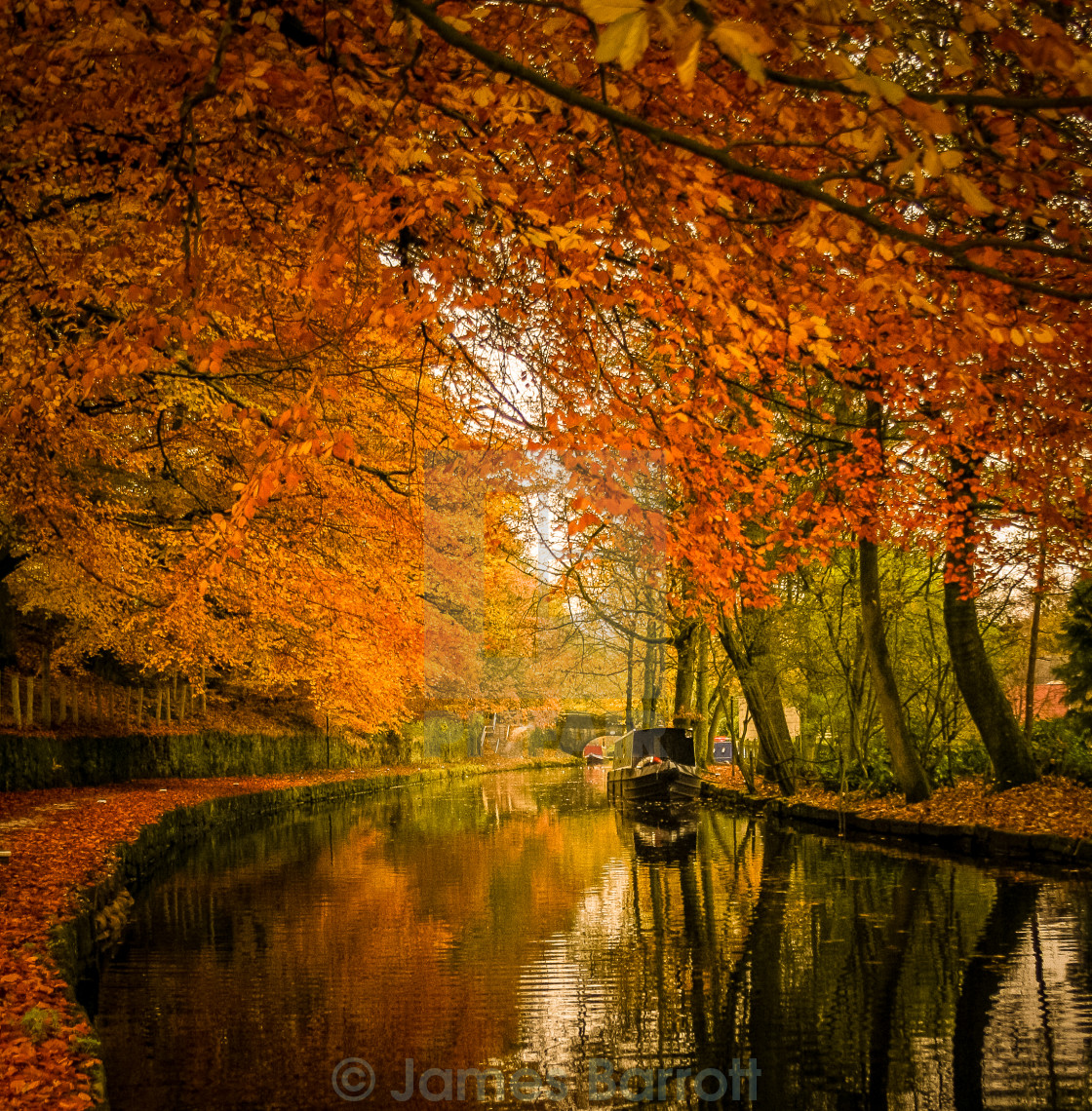 "The Canal in autumn." stock image