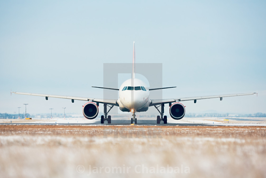 "Airport in winter" stock image