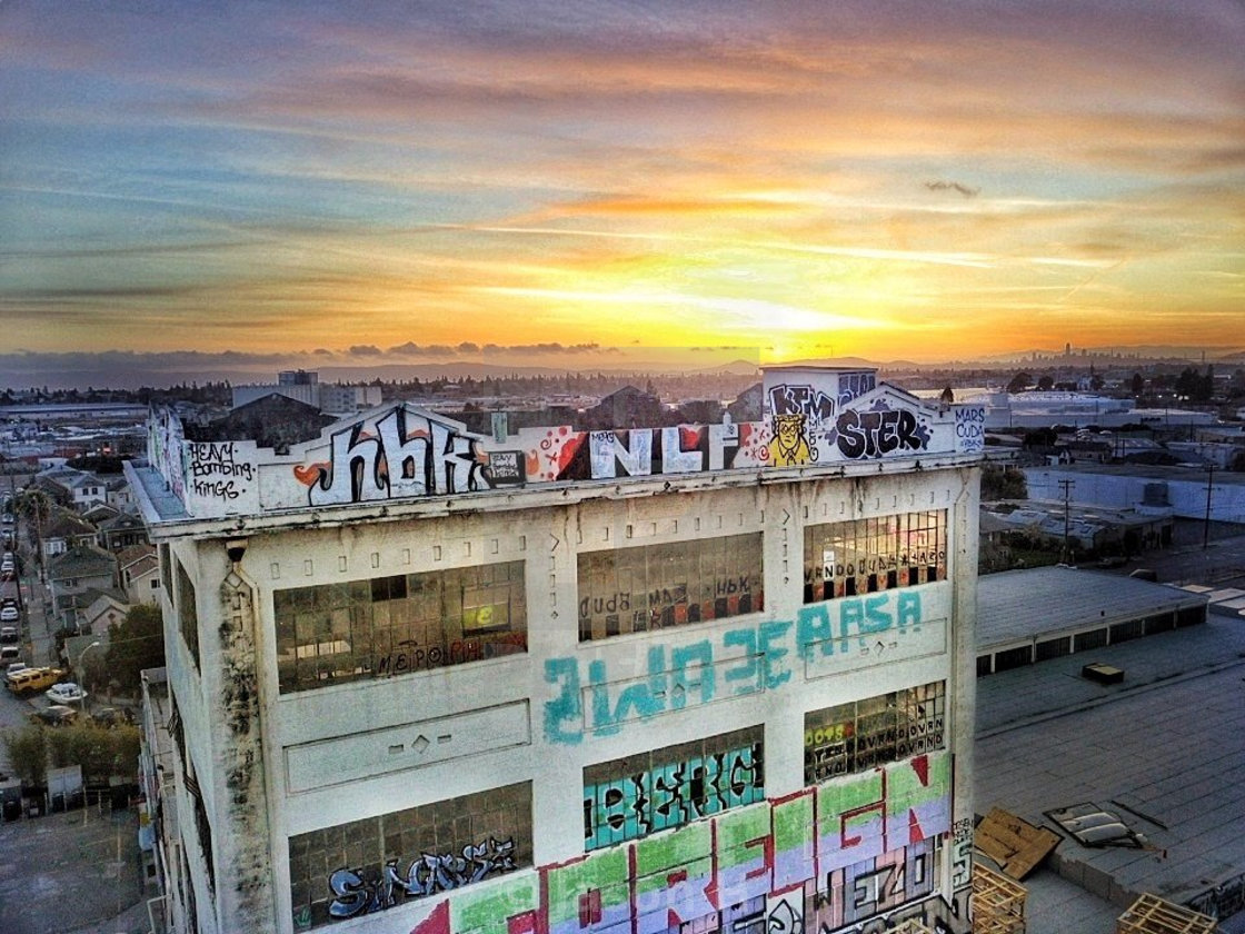 "oakland sunset" stock image