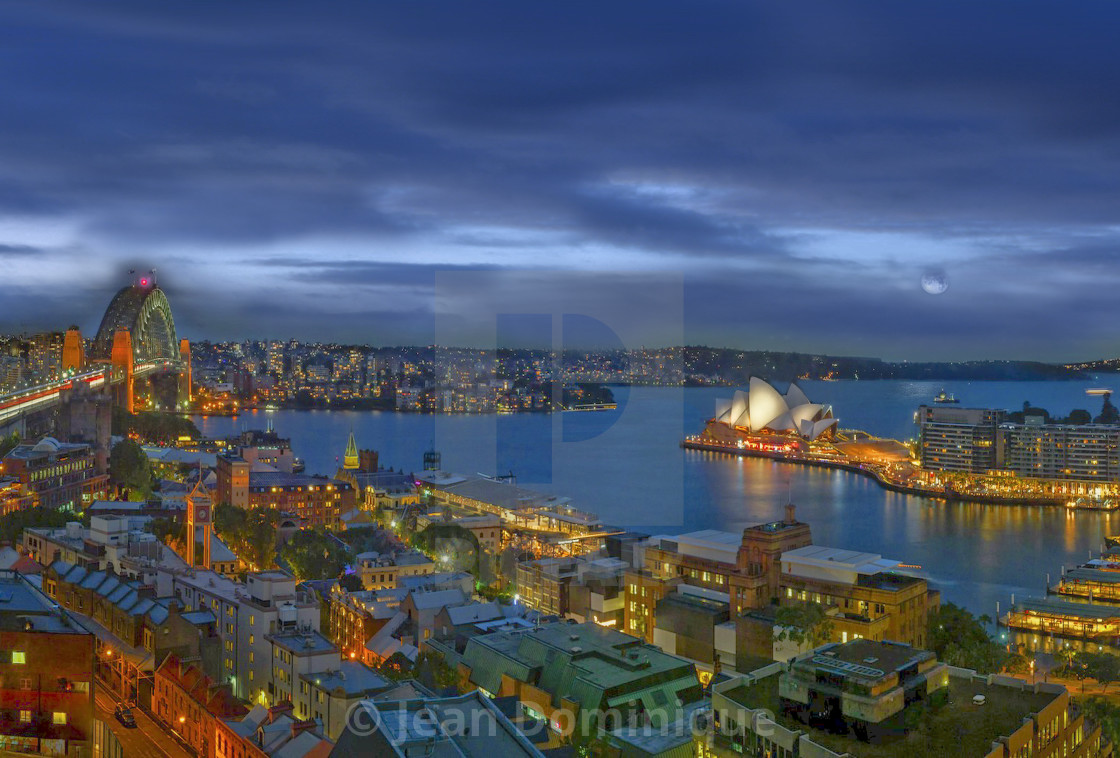 "Sydney Harbor by Night" stock image