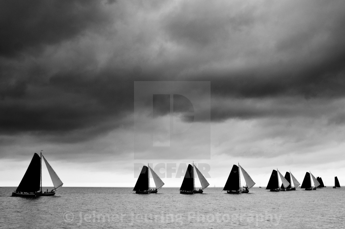 "Traditional Dutch match sailing" stock image