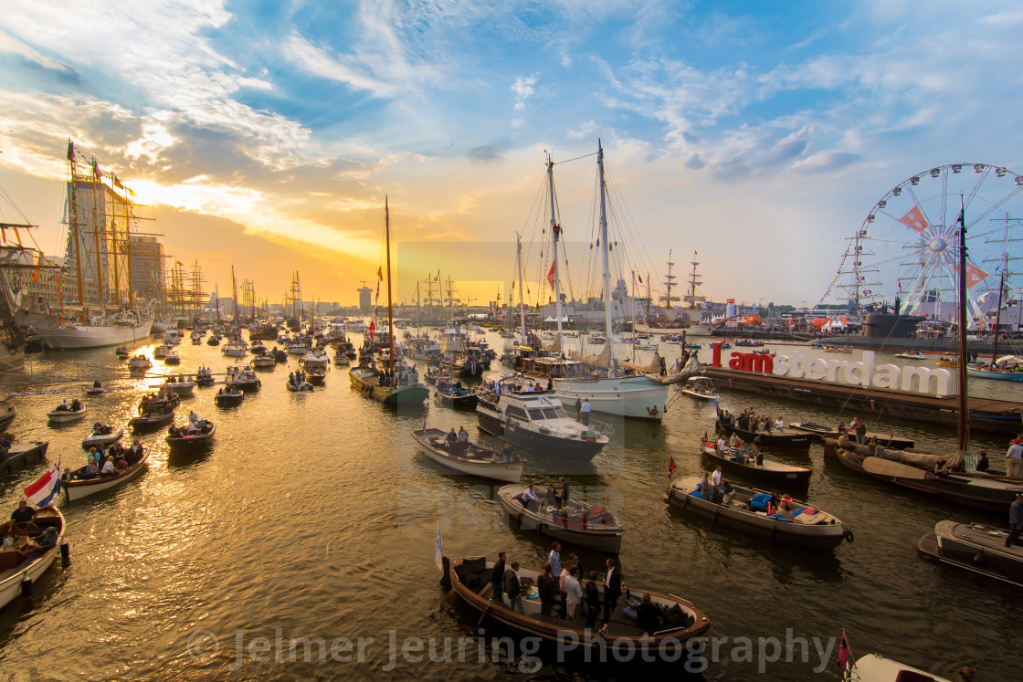 "Sunset over Amsterdam" stock image