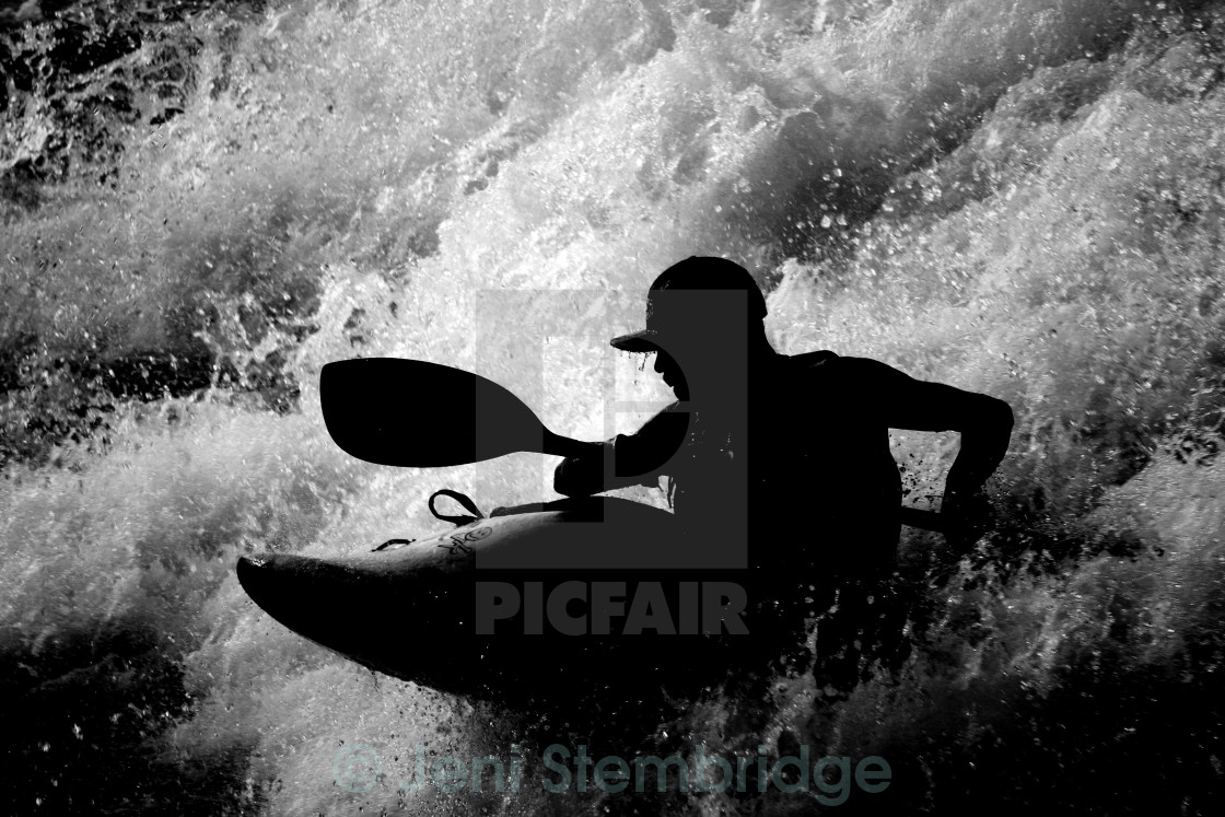 "Kayaker Silhouette" stock image