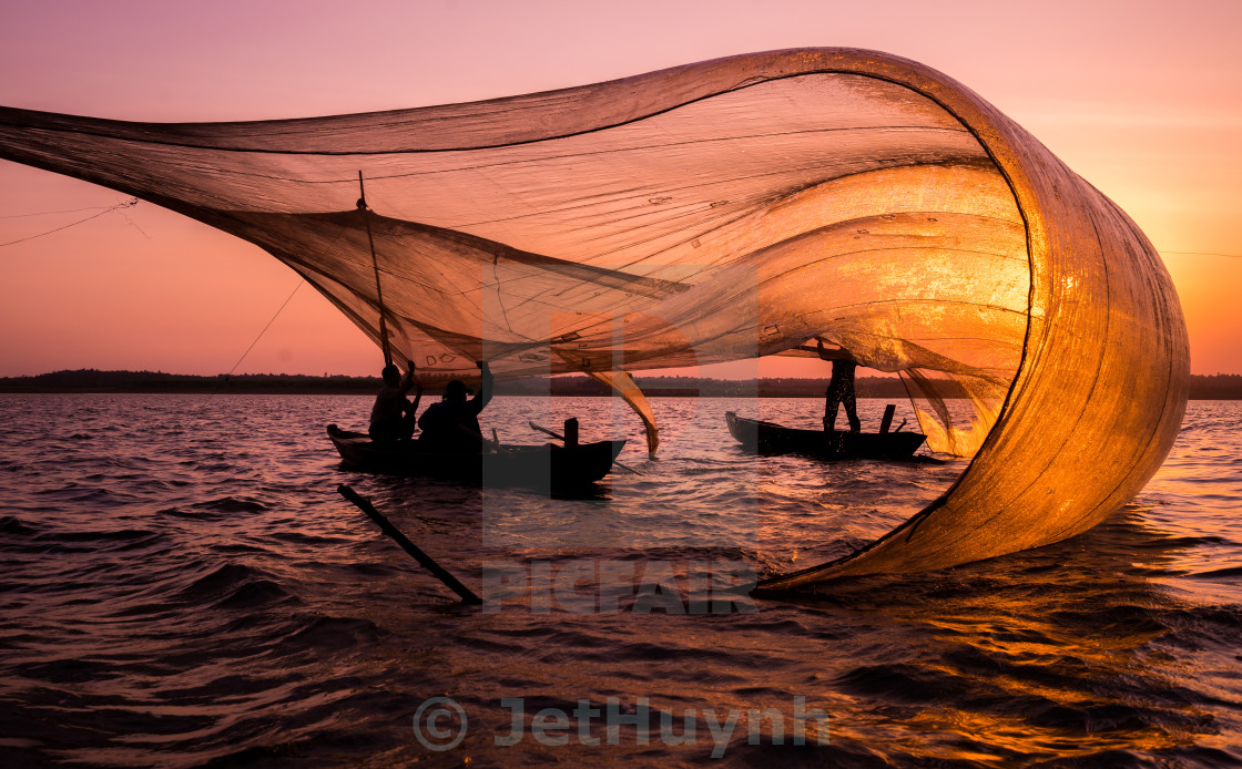 "fishing net gone with the wind" stock image