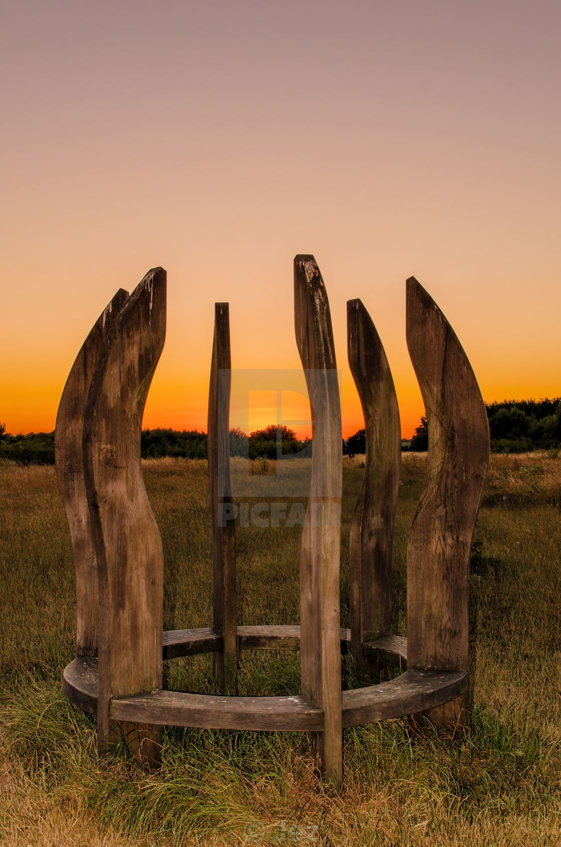 "Community woodland bench" stock image