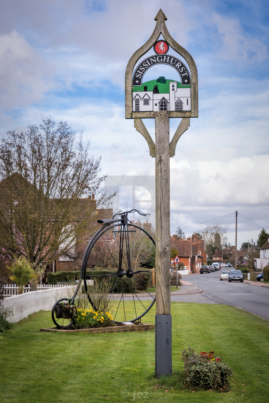 "Sissinghurst Village Sign" stock image