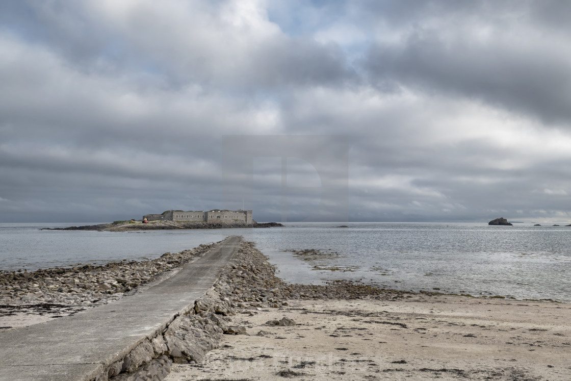 "Causeway to Fort Ile de Raz" stock image