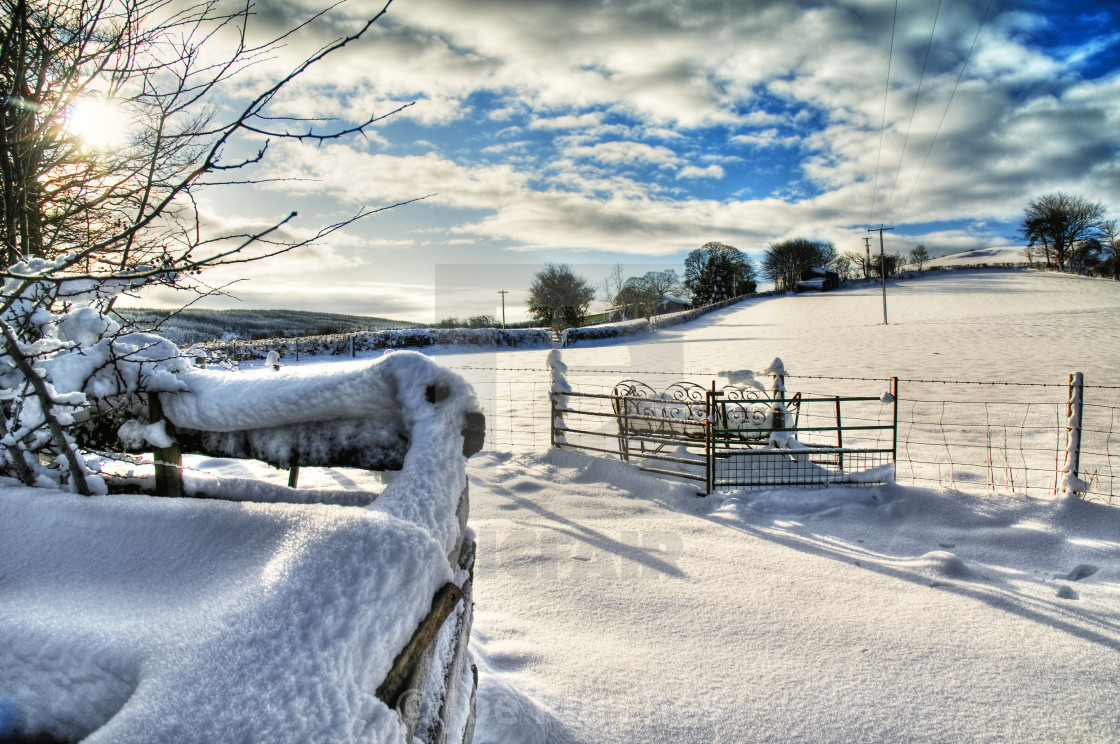 "Castell in the Snow" stock image