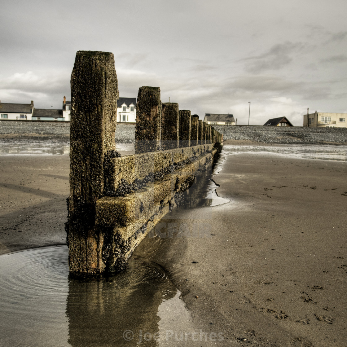 "Borth Beach Man and Boats" stock image